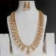 Handmade Brass Metal Jewellery Long Peacock Necklace Set